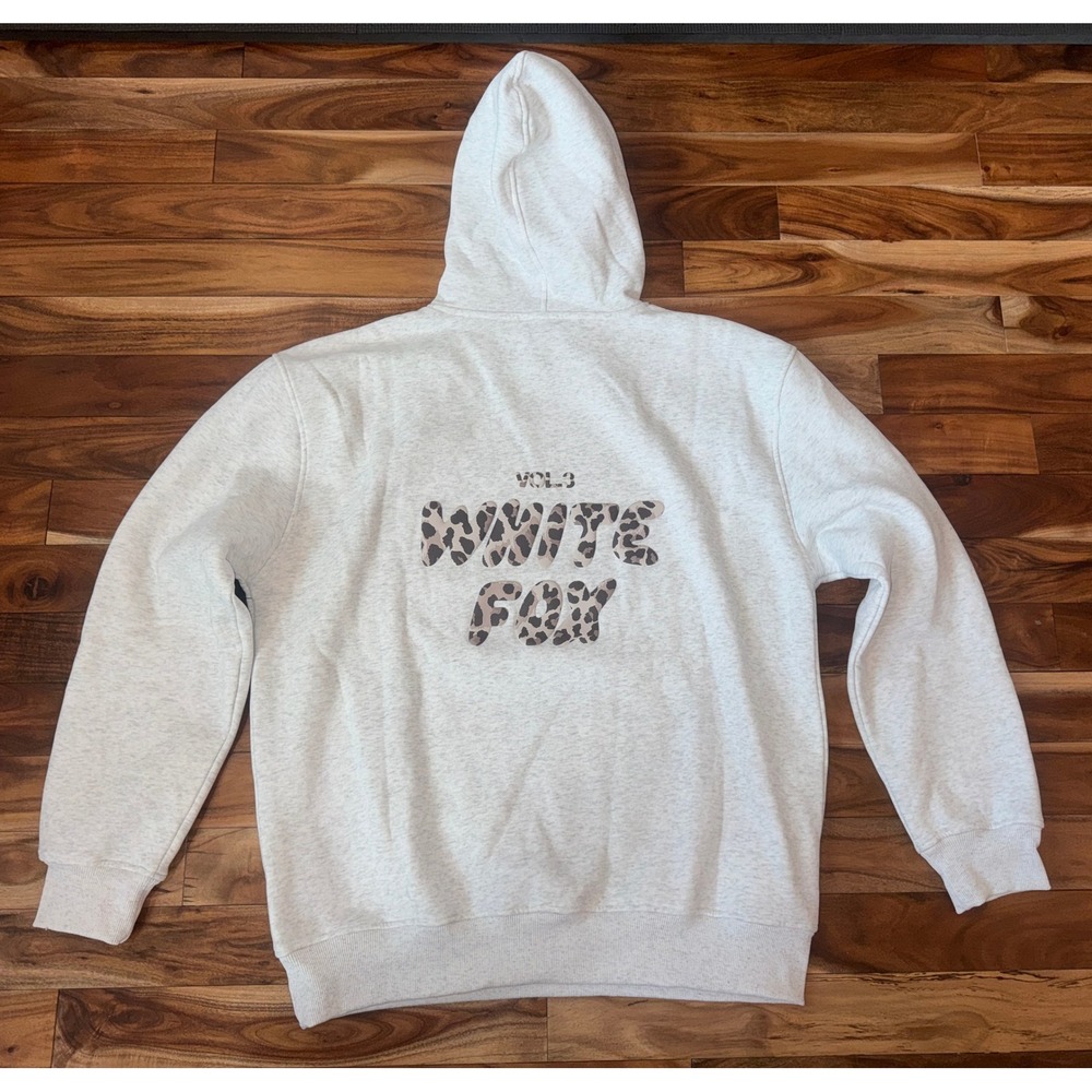 White Fox Boutique Offstage Oversized Hoodie Grey Marle Leopard Vol 3 XS/S